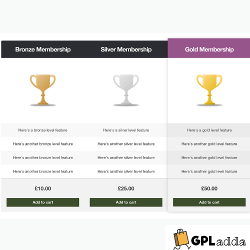 WooCommerce – Storefront Pricing Tables