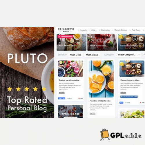 Pluto Clean Personal WordPress Masonry Blog Theme