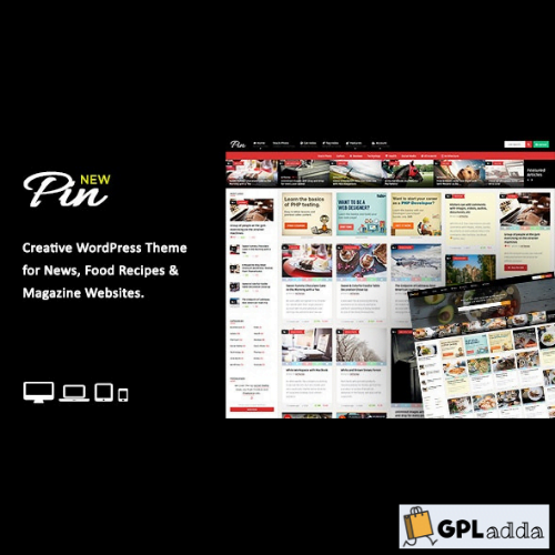 Pin - Pinterest Style Personal Masonry Blog Front-end Submission Wordpress Theme