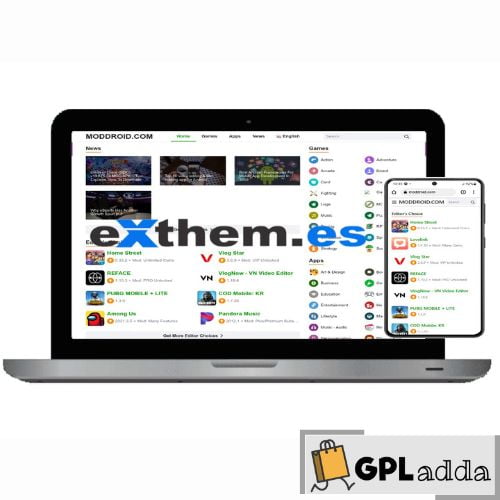 Moddroid WordPress Theme by extheme.es with License Key