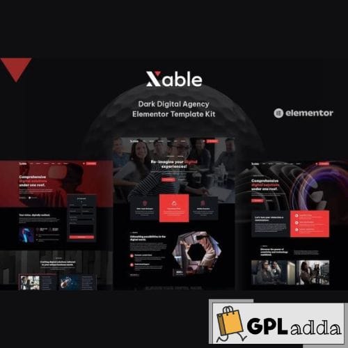 Xable – Dark Digital Agency Elementor Pro Template Kit