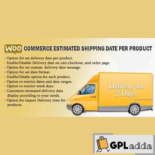 WooCommerce Estimated Delivery Or Shipping Date Per Product