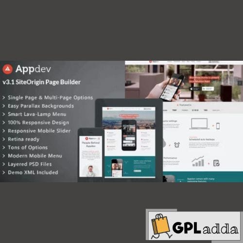 Appdev – Mobile App Showcase WordPress Theme