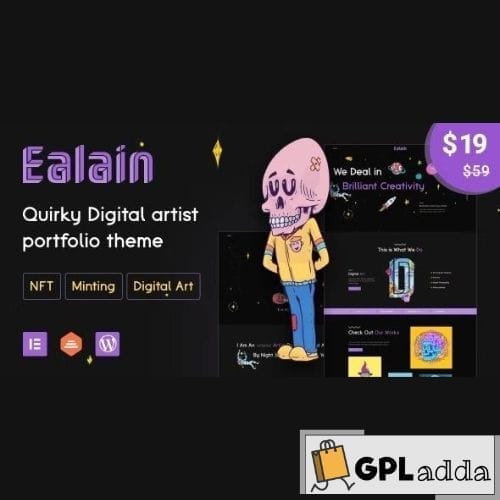 Ealain - Digital Artist Creative Portfolio WordPress Theme + Figma