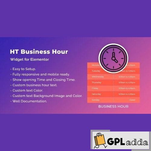 HT Business Hour Widget for Elementor