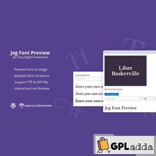 Jeg Font Preview – Easy Digital Downloads Extension