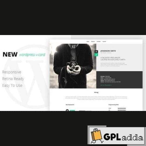 NEW Retina Ready WordPress Vcard Theme