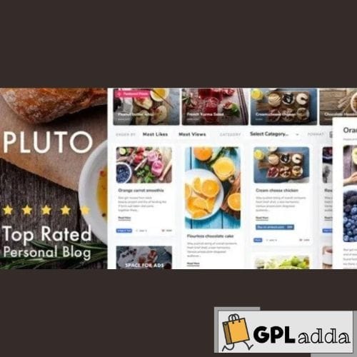 Pluto Personal Masonry Blog Theme For WordPress