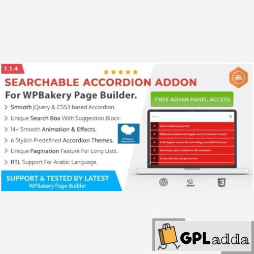 Ultimate Searchable Accordion – WPBakery Page Builder Addon