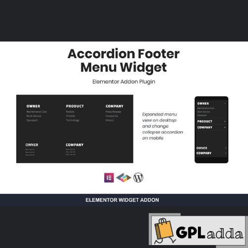 Accordion Footer Menu Widget For Elementor