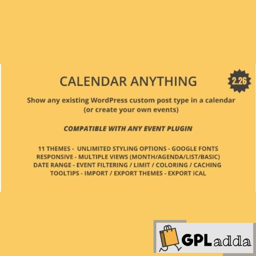 Calendar Anything - Show Any Existing WordPress Custom Post Type in a Calendar