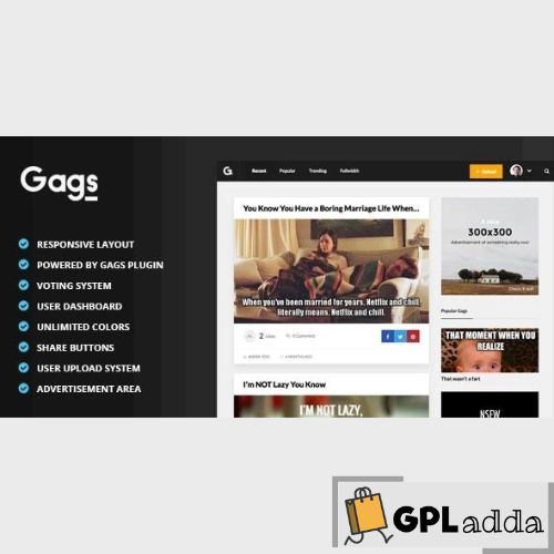 Gags – Image, Meme & Video Sharing WordPress Theme