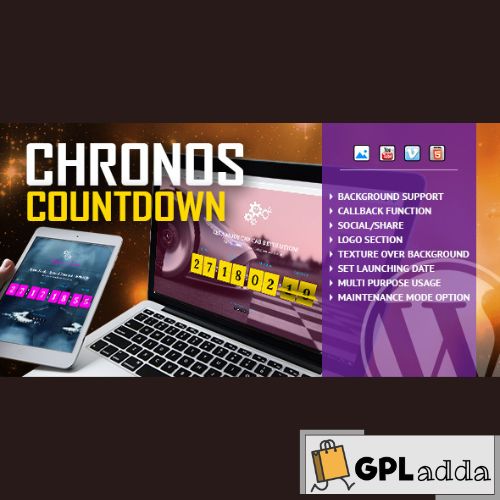 Chronos CountDown – Responsive Flip Timer With Image or Video Background – WordPress Plugin