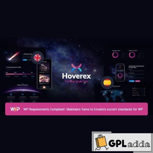 Hoverex - Cryptocurrency, NFT & ICO WordPress Theme + Spanish