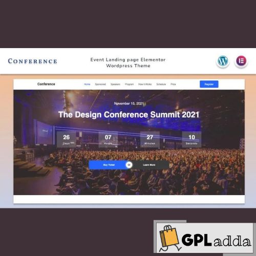 Conference – Event Landing page Elementor Wordpress Theme WordPress Theme