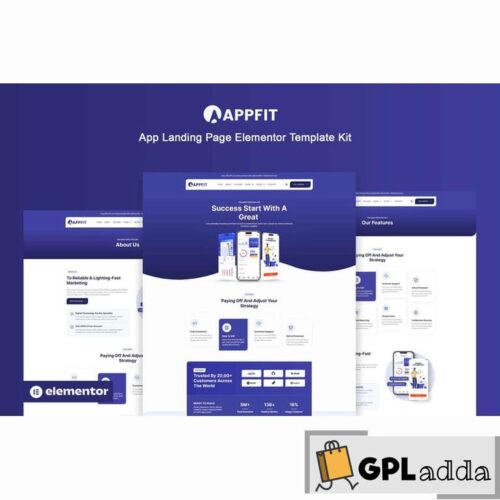 Appfit - App Landing Page Elementor Pro Template Kit