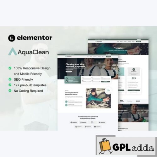 AquaClean - Car Washing & Cleaning Services Elementor Template Kit