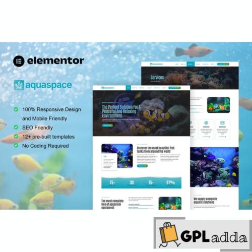 Aquaspace - Fish Aquarium & Aquascape Service Elementor Template Kit