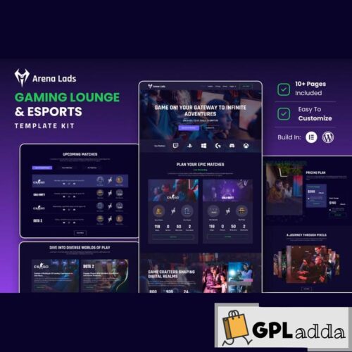 Arena Lads - Esports & Gaming Elementor Template Kit