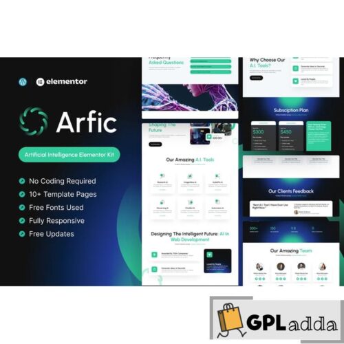 Arfic - Artificial Intelligence Elementor Pro Template Kit