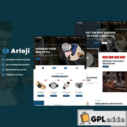 Arloji - Modern Hand Watch Shop eCommerce Elementor Template Kit