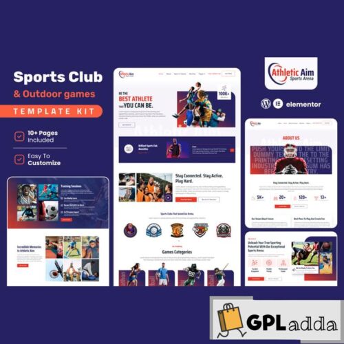 Athletic Aim - Sports Club & Outdoor Games Elementor Template Kit