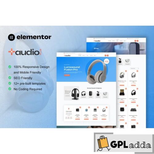 AudioPlus - Audio Store WooCommerce Elementor Template Kit