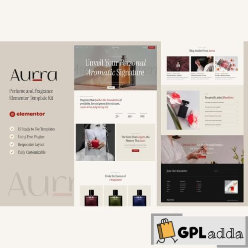 Aurra - Perfume and Fragrance Elementor Template Kit