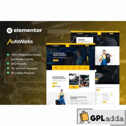 AutoWorks - Car Repair & Auto Services Elementor Template Kit