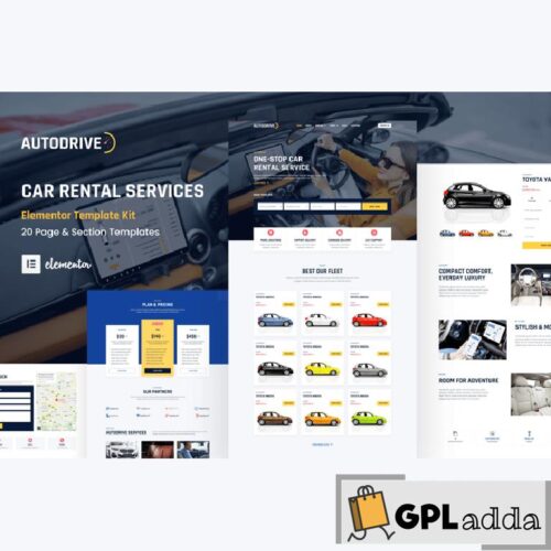 Autodrive - Car Rental & Dealer Elementor Template Kit