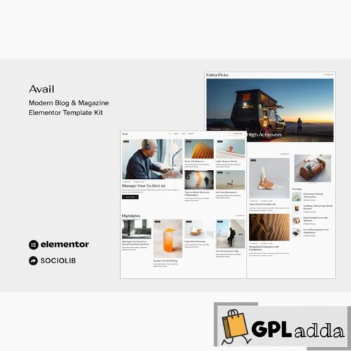 Avail - Modern Blog & Magazine Elementor Template Kit