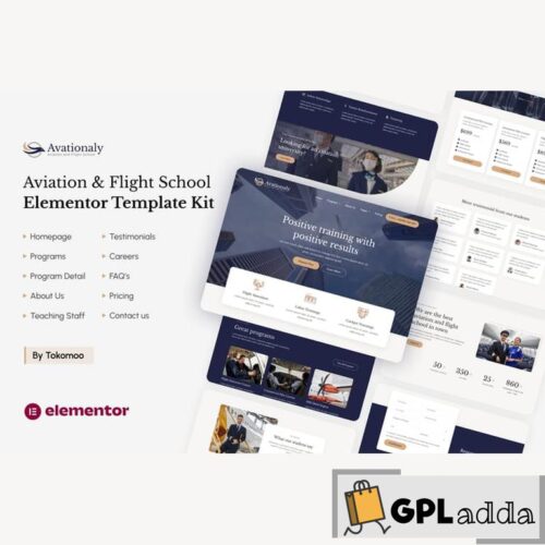 Aviationaly - Aviation & Flight School Elementor Template Kit