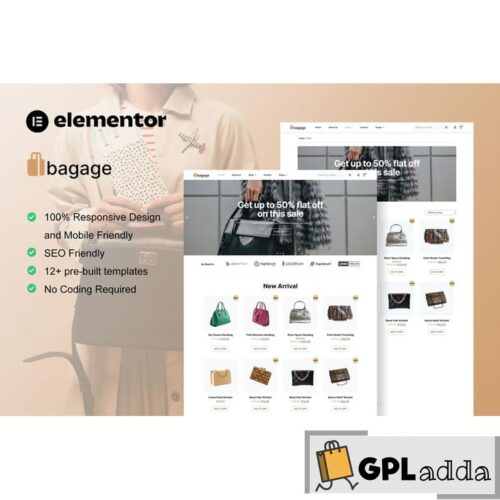 Bagage - Woocommerce Bag Store Elementor Pro Template Kit