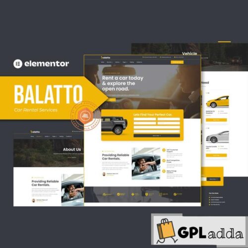 Balatto - Car Rental Company Elementor Pro Template Kit