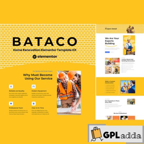 Bataco - Home Renovation & Construction Elementor Template Kit