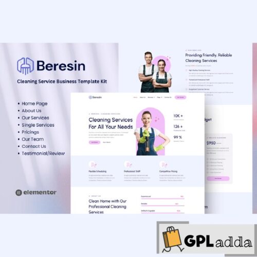 Beresin - Modern Cleaning Service Business Elementor Kit