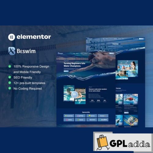 Beswim - Swimming Courses & Training Elementor Pro Template Kit