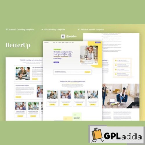 BetterUp - Business Coaching & Mentor Elementor Pro Template Kit