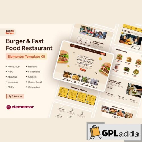 BigBurger - Burger & Fast Food Restaurant Elementor Template Kit