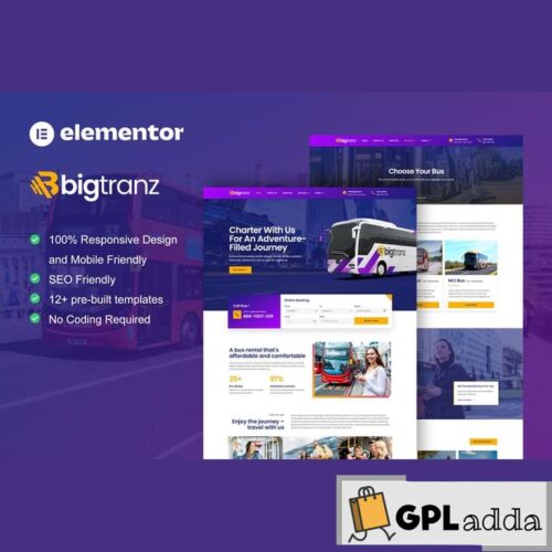 BigTranz - Bus Charter Service & Rental Elementor Template Kit