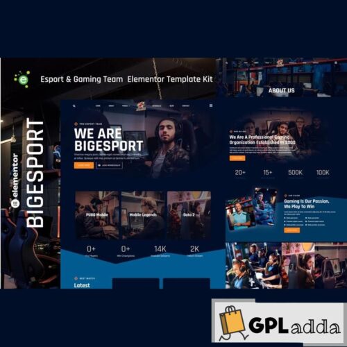 Bigesport - Esport & Gaming Team Elementor Template Kit