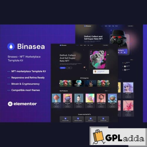 Binasea - NFT Marketplace Elementor Template Kit