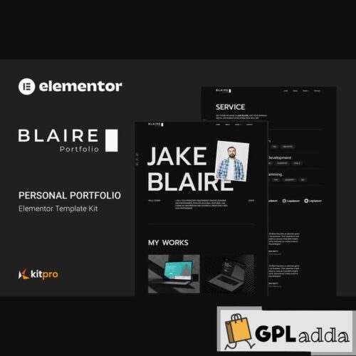 Blaire - Personal Portfolio Elementor Template Kit