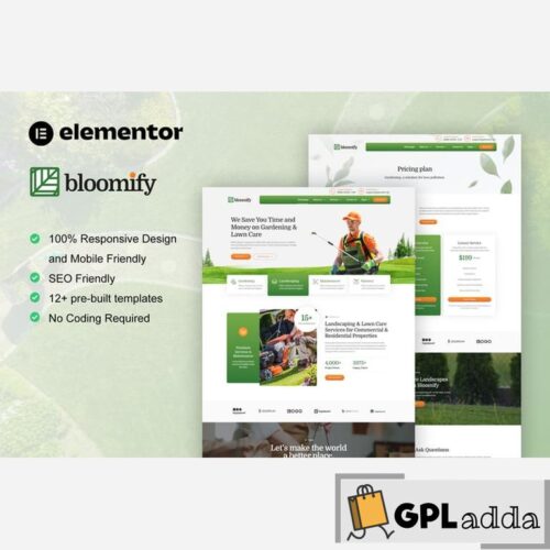 Bloomify - Gardening & Landscape Service Elementor Template Kit