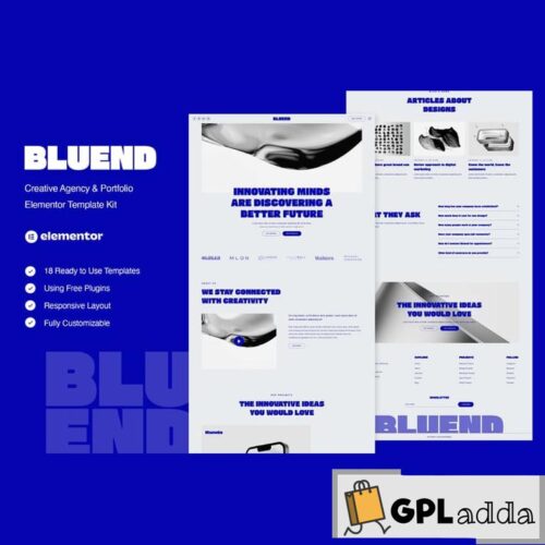 Bluend - Creative Agency & Portfolio Elementor Template Kit