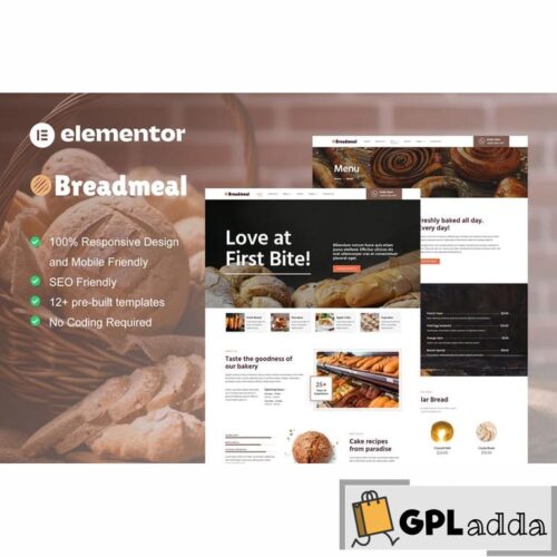 BreadMeal - Bakery & Cake Elementor Template Kit