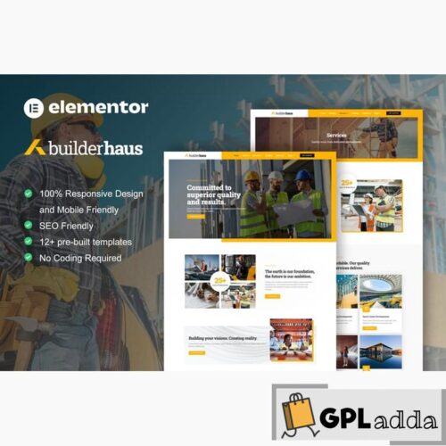 BuilderHaus - Construction Company Elementor Pro Template Kit