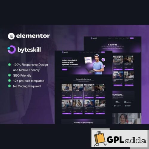 ByteSkill - IT Online Course & Education Elementor Pro Template Kit