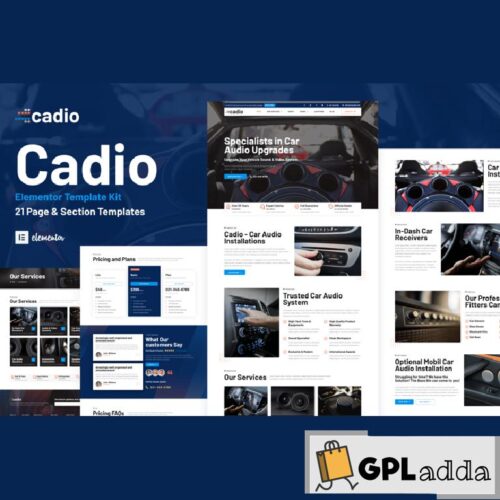 Cadio - Car Audio Workshop Elementor Template Kit