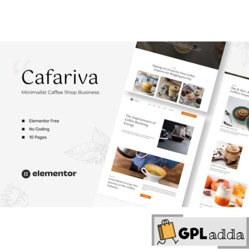 Cafariva - Minimalist Cafe &Coffee Elementor Template Kit